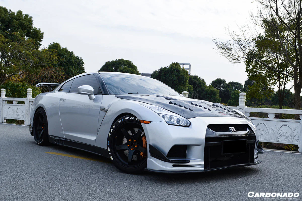 2008-2022 Nissan GTR R35 CBA/DBA TPR Style Partial Carbon Fiber Front Bumper - [The Exotic Hub]