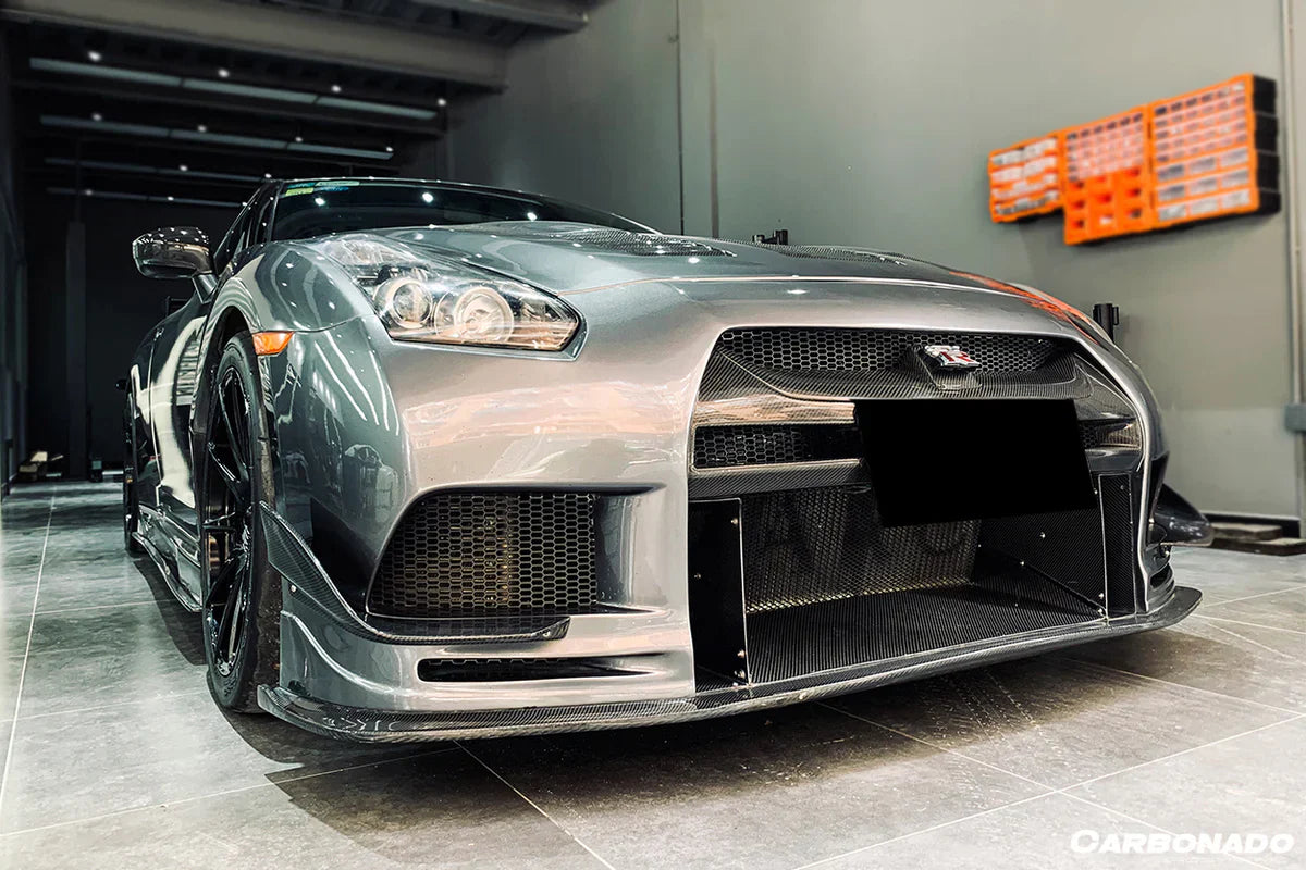 2008-2022 Nissan GTR R35 CBA/DBA TPR Style Partial Carbon Fiber Front Bumper - [The Exotic Hub]