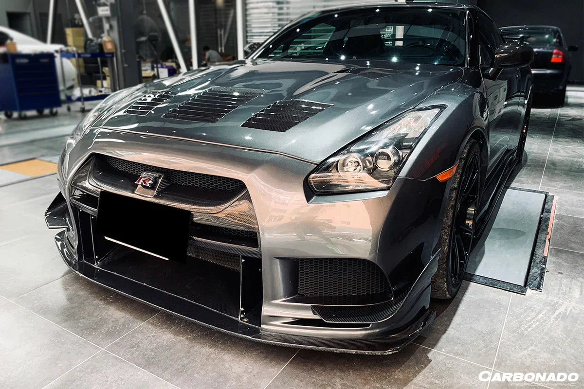 2008-2022 Nissan GTR R35 CBA/DBA TPR Style Partial Carbon Fiber Front Bumper - [The Exotic Hub]