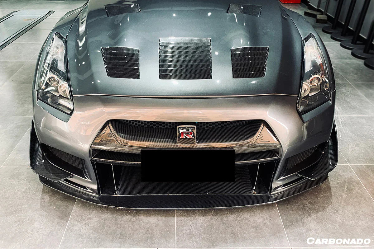 2008-2022 Nissan GTR R35 CBA/DBA TPR Style Partial Carbon Fiber Front Bumper - [The Exotic Hub]