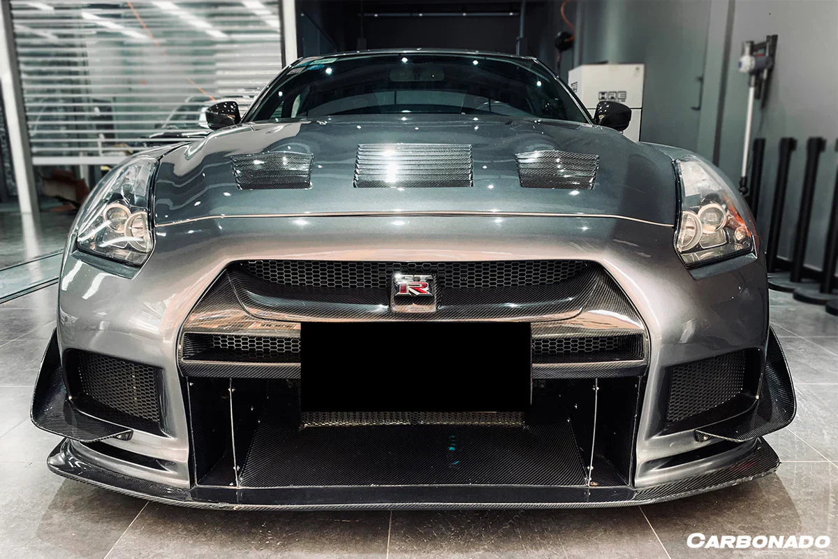 2008-2022 Nissan GTR R35 CBA/DBA TPR Style Partial Carbon Fiber Front Bumper - [The Exotic Hub]