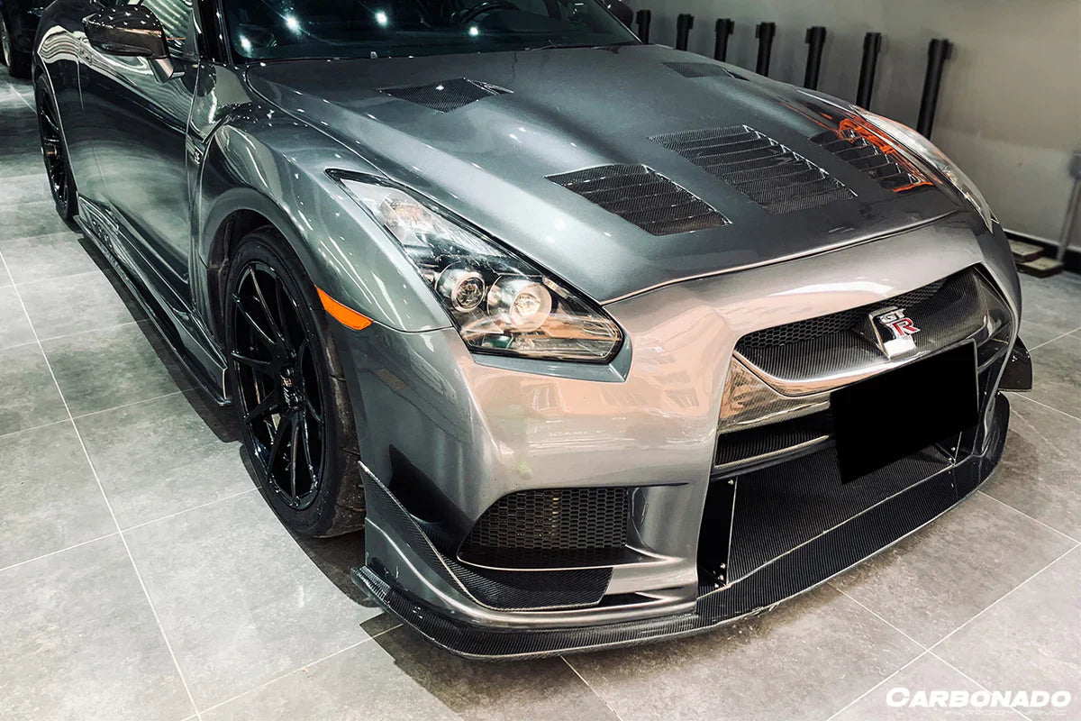 2008-2022 Nissan GTR R35 CBA/DBA TPR Style Partial Carbon Fiber Front Bumper - [The Exotic Hub]