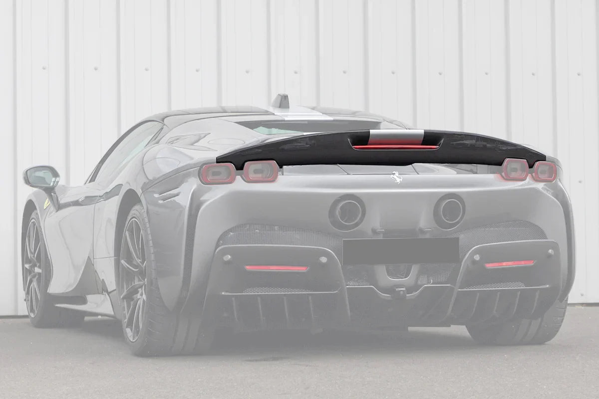 2020-UP Ferrari SF90 Stradale Assetto Fiorano Style Autoclave Carbon Fiber Trunk Spoiler - [The Exotic Hub]